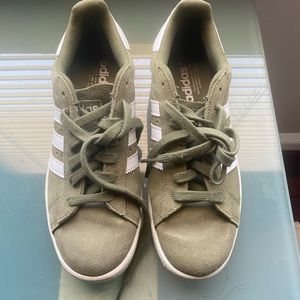 Green adidas sneakers